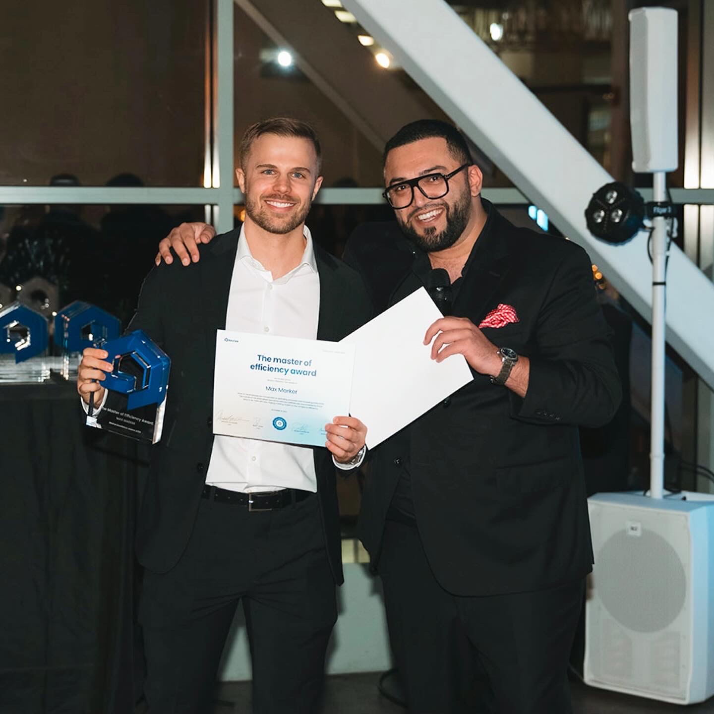 Max Marker receiving the Master of Efficiency award