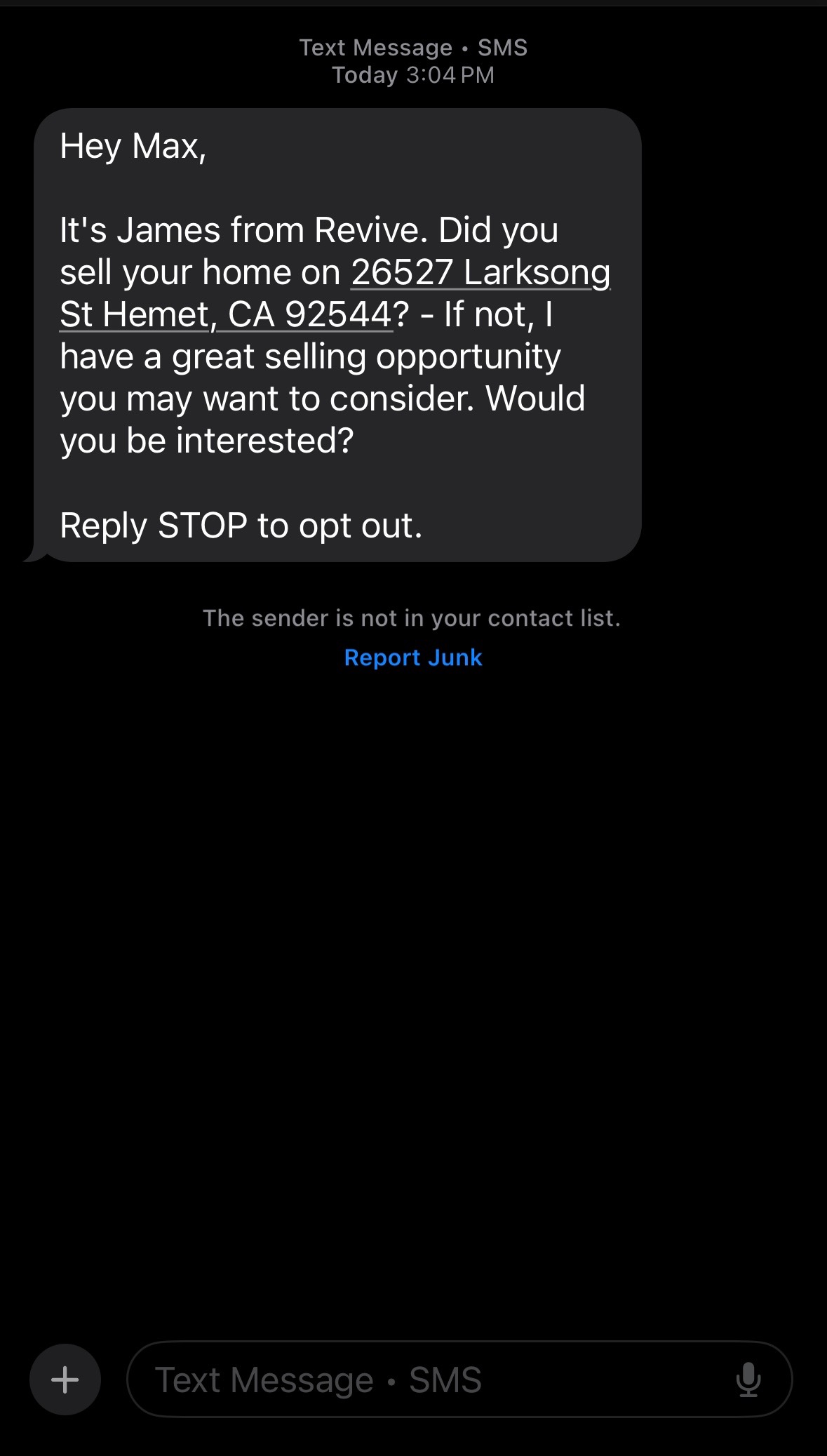 Revive SMS outreach