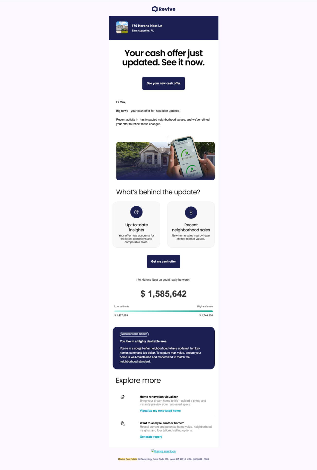 Revive nurture email